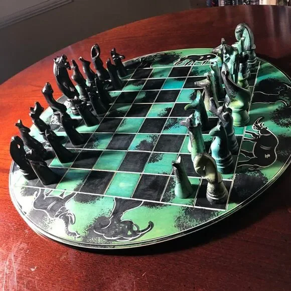African Vintage Chess Set - Royal Green Large Chess Board - Picture 8 of 11
